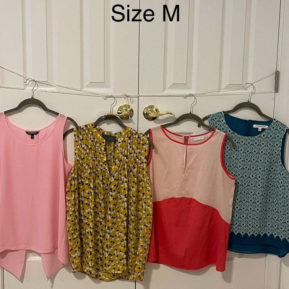 Bundle of 4 Women Sleeveless Tops Express, Sunday in Bklyn, NY&C, Lev&Madison)